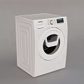 Liebherr White Front Loading Washing Machine With Digital Display And Control Panel 3d model