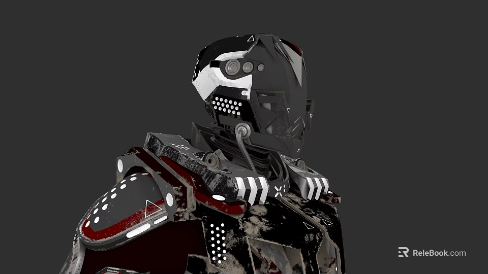 Industrial Equipment With Robotic Armor Design And Mechanical Metal Components 3d model 