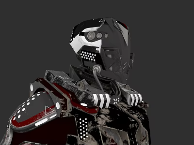 Industrial Equipment With Robotic Armor Design And Mechanical Metal Components 3d model