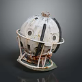 Rusted Vintage Metal Sphere With Stand Holes And Weathered Industrial Surface