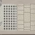 Modern Square Carpet With Black And White Geometric Patterns And Rectangular Motifs 3d model