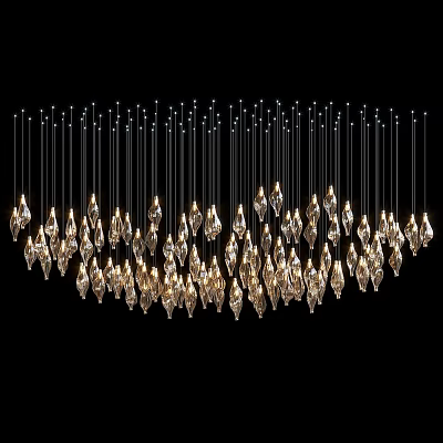 Elegant Crystal Ceiling Light With Hanging Pendants And Modern Design 3d model