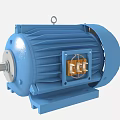 Blue Industrial Electric Motor with Cooling Fins Terminal Box and Lifting Ring