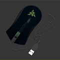 Ergonomic Wired Computer Mouse With Green LED Lights And USB Cable