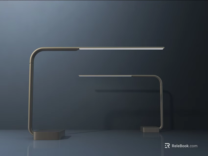 Modern Minimalist Desk Lamp With Arched Metal Stand And LED Light Design 3d model 