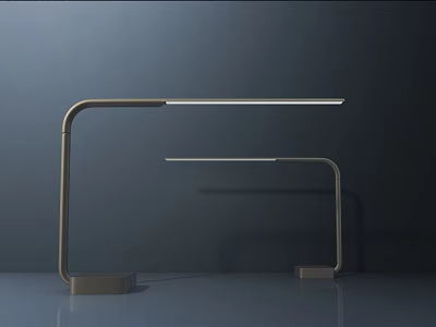 Modern Minimalist Desk Lamp With Arched Metal Stand And LED Light Design 3d model