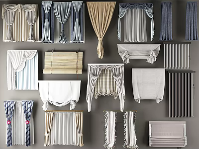 European-style Curtain Curtain Curtain Curtain Curtain Gauze Curtain Roman Curtain 3d model