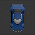 Blue Sports Car With Sleek Aerodynamic Design And Multiple Round Headlights