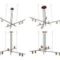 Modern Metal Chandelier Designs With Geometric Frame Structures And Multiple Pendant Styles 3d model