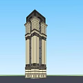 Classical Tower Exterior Design With Ornate Columns Arched Windows And Decorative Tower Top