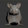 Light Brown Mouse With Large Ears White Eyes And Long Tail Standing On Black Background