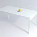 White Modern Coffee Table With Minimalist Design And Fruit On Plate 3d model