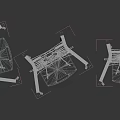 Wrought Iron Mobile TV Stands with Wheels and Durable Structure for Home Office Use