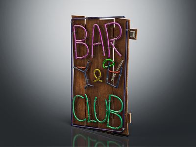 modern logo club logo bar logo 3d model