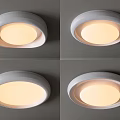 Modern Minimalist White Round Flush Mount Ceiling Light With Warm Soft Illumination 3d model