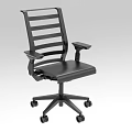 Black Office Chair with Ergonomic Design Adjustable Armrests and Wheeled Base for Home Office Use