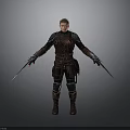 A Man In Leather Armor Wielding Dual Swords As Fantasy Warrior