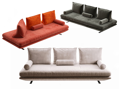 Modern three-seat sofa multiplayer sofa model