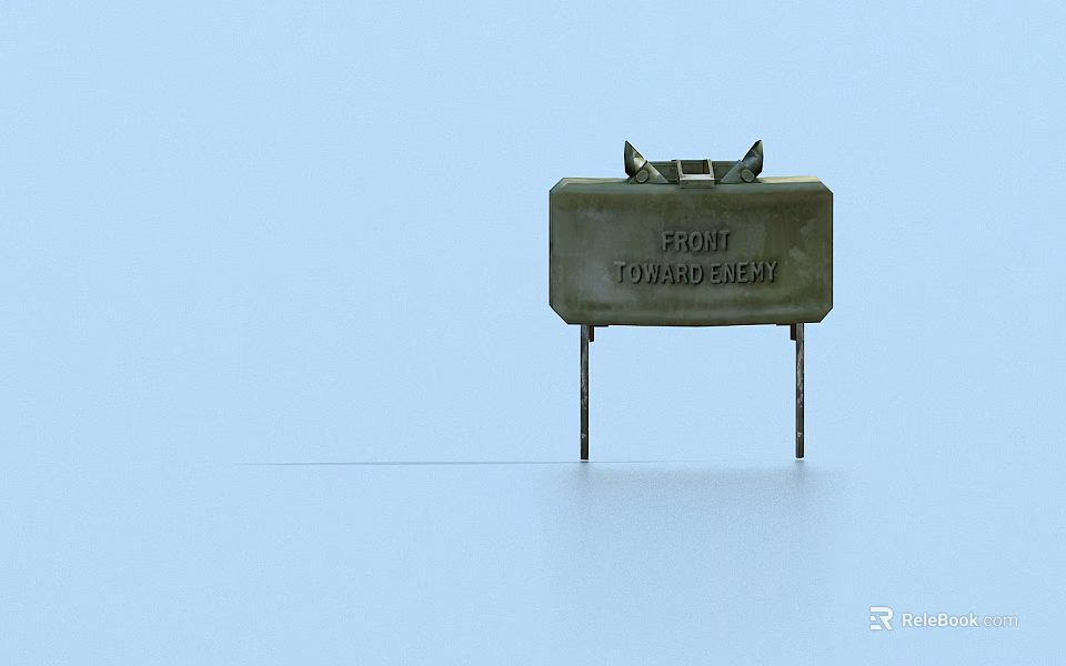 Green Military Weapon Storage Container With Front To Armoury Marking And Metal Support Stands 3d model 