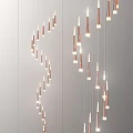 Modern Elegant Spiral Metal Chandelier with Warm Light for Interior Ambiance