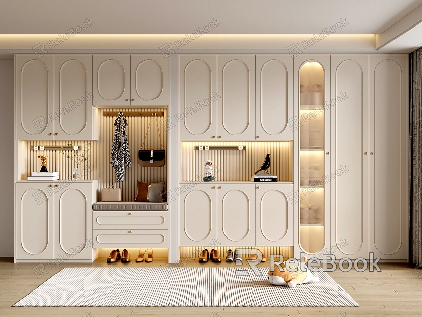 French Cream Style Shoe Cabinet Multifunctional Shoe Cabinet Entrance Shoe Cabinet Shoe Hanger Ornaments model