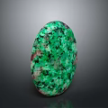 Natural Wood Stone with Oval Shape Green and Pink Speckled Texture