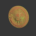 Jewelry With Golden Bitcoin Design Featuring Detailed Texture And Shiny Reflective Surface