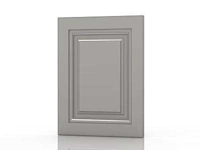 Grey Cabinet Door Panel Design With Smooth Surface And Modern Frame 3d model