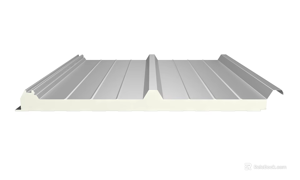 High Quality Corrugated Metal Roofing Panel With Insulated Layer For Buildings 3d model 