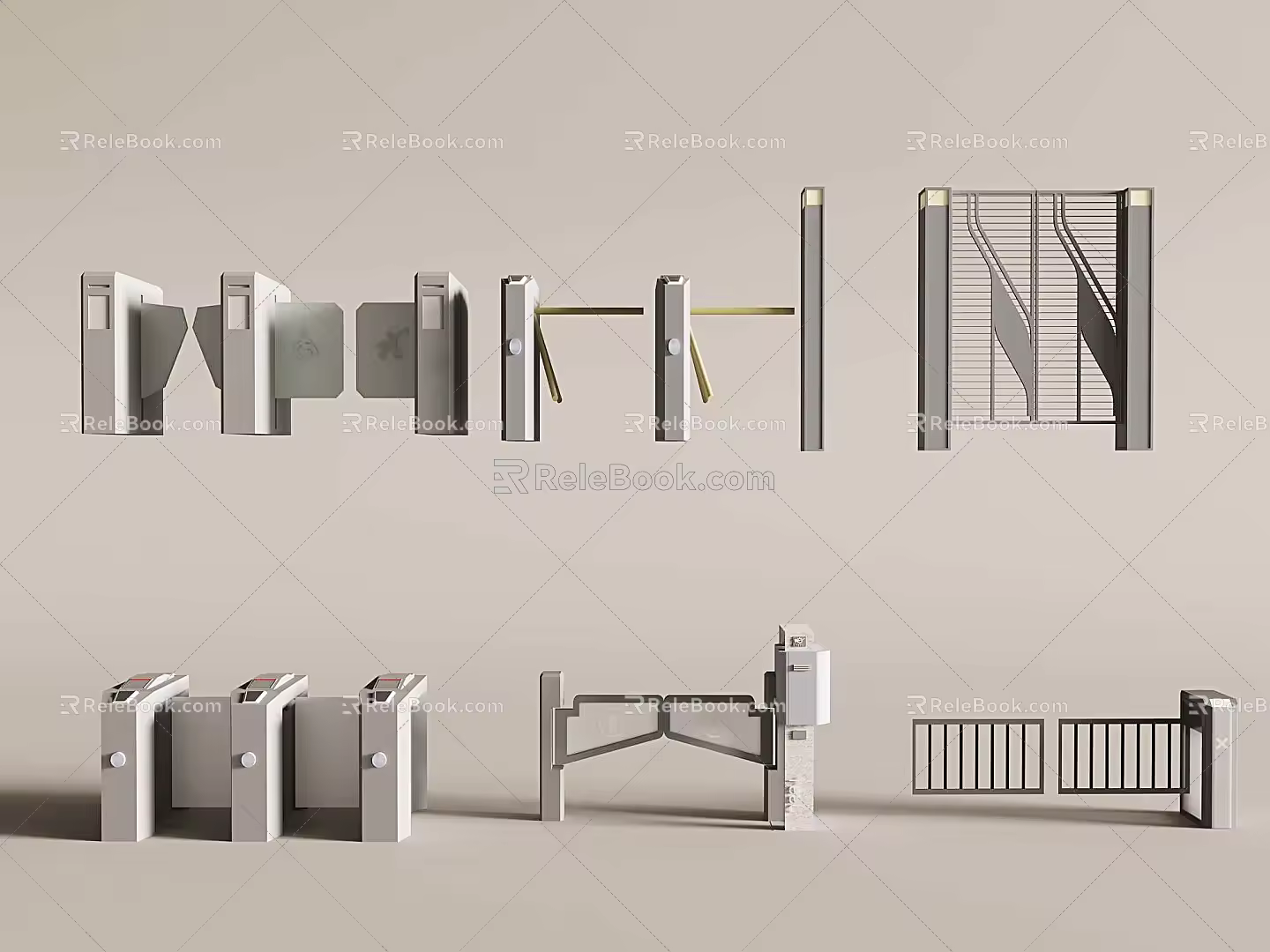 Automatic gate railing 3d model