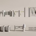Automatic gate railing 3d model
