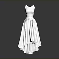 Man Showcasing White Sleeveless Pleated Skirt 3D Model On Gray Background