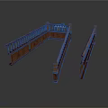 Wooden Railing Components With Corner And Straight Sections And Decorative Posts