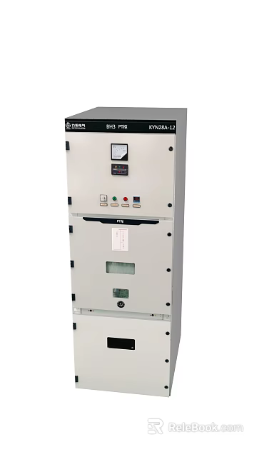 Industrial Control Cabinet With Digital Display And Control Buttons For Electrical Systems 3d model