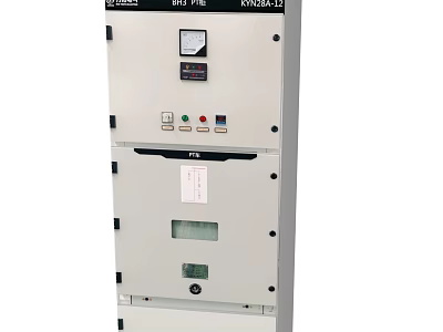 Industrial Control Cabinet With Digital Display And Control Buttons For Electrical Systems 3d model