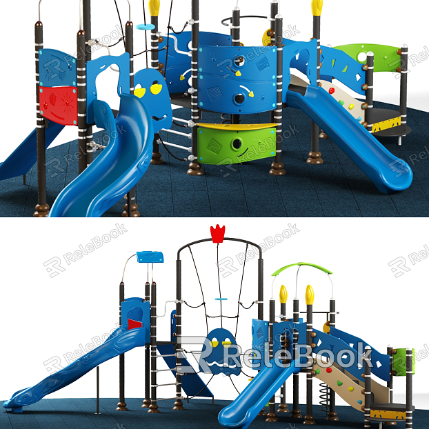 Modern slide multi-exit children's combination slide model