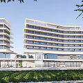 Modern Hotel Building Simple Multi-storey Hotel Apartment Building 3d model