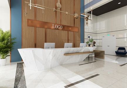 Modern Front Desk Front Desk Lobby 3d model