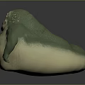 Fantasy Creature Character With Light Green Skin Bulging Belly Red Eyes And Tail Like Appendage