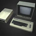 Vintage Retro Desktop Computer System With Monitor Tower Keyboard And Classic Design
