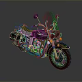 Black Classic Motorcycle With Windshield Rearview Mirrors Headlights And Handlebar Design