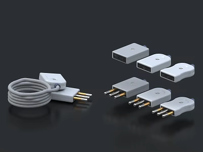 White Gray Charging Cables And USB Chargers Modern Sleek Electronic Accessories For Daily Use 3d model