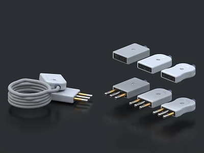 Plug socket power plug patch panel power cord 3d model