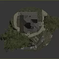 Detailed Miniature House Model With Trees Pathway Porch And Decorative Steps