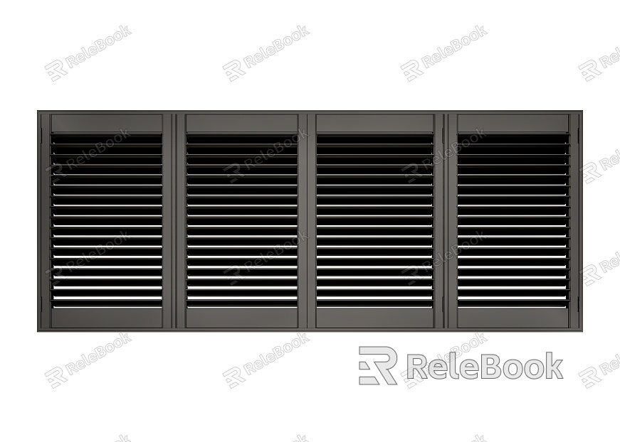 Solid wood shutters black partition window model