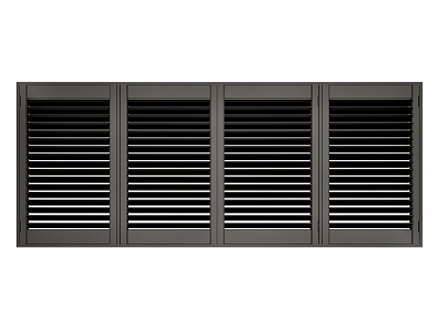 Solid wood shutters black partition window model