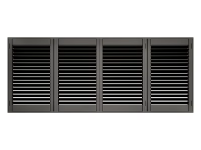 Modern Black Window Blinds With Sleek Horizontal Slats For Home Interior Design 3d model