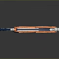 Futuristic Sci Fi Weapon Design With Orange And Blue Color Scheme And Advanced Features 3d model