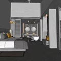 Modern Hotel Room Interior With Comfortable Bed Wooden Furniture And Neutral Tones