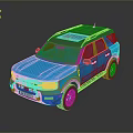 Stylish Blue SUV With Black Roof Rack Modern Front Design And Black Wheels